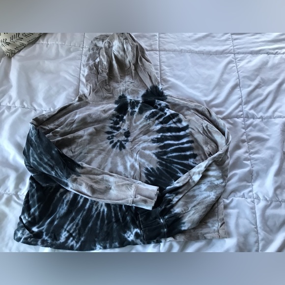 Ocean city dreamcicle hoodie shirt, X-Large, tie die, beige and charcoal grey F - Picture 3 of 3